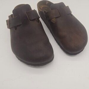 Birkenstock Boston leather, DK Brown size 43